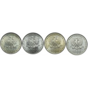 PRL, 1000 złotych 1982, 1983 Jan Paweł II (4szt.)