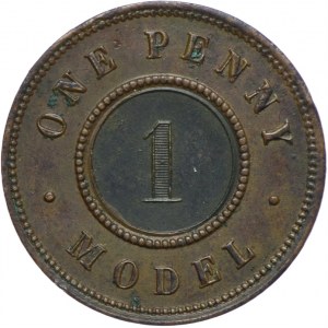 Wielka Brytania, Wiktoria, 1 penny bez daty (1844) PRÓBA