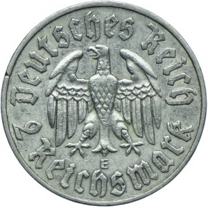 Niemcy, III Rzesza, 2 marki 1933 E, Muldenhütten, Marcin Luter