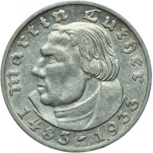 Niemcy, Republika Weimarska, 2 marki 1933 G, Karlsruhe, Marcin Luter