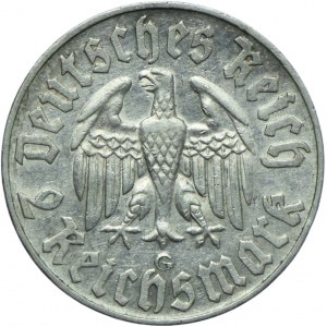 Niemcy, Republika Weimarska, 2 marki 1933 G, Karlsruhe, Marcin Luter