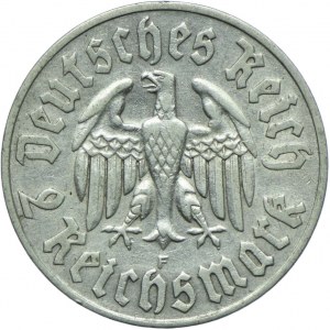 Niemcy, III Rzesza, 2 marki 1933 F, Stuttgart, Martin Luter