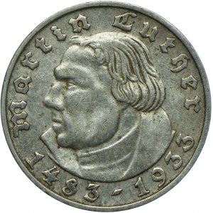 Niemcy, III Rzesza, 2 marki 1933 D, Monachium, Marcin Luter