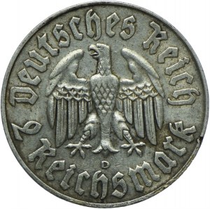 Germany, Third Reich, 2 marks 1933 D, Munich, Martin Luther