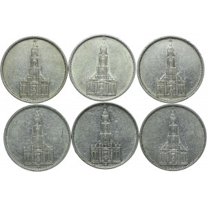 Niemcy, III Rzesza, zestaw 5 marek 1935 (6szt.)