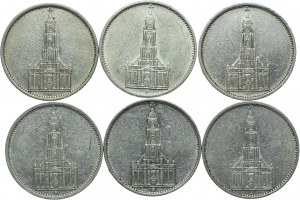 Germany, Third Reich, set of 5 marks 1935 Church (6pcs).