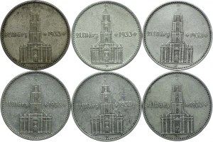 Germany, Third Reich, set of 2 brands 1933-1934 Church (6pcs).
