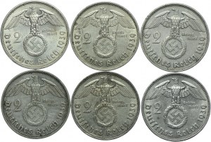 Germany, Third Reich, 1939 Paul von Hindenburg 2-brand set (6pcs).