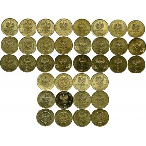 III RP, zestaw 2 złote 1999-2003 Nordic Gold (36szt.)