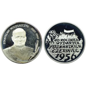 Zestaw III RP, 10 złotych 1996 Stanisław Mikołajczyk, 40. rocz. Wydarzeń Poznańskich (2szt.)