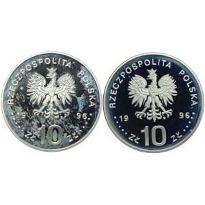 Zestaw III RP, 10 złotych 1996 Stanisław Mikołajczyk, 40. rocz. Wydarzeń Poznańskich (2szt.)