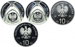 Third Republic set, 10 gold 1997 John Paul II, Edmunt Strzelecki, 1000th anniversary of St. Adalbert's death (4pc).