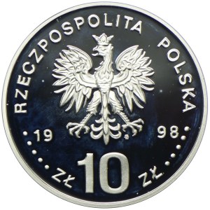III RP, 10 złotych 1998 Zygmunt III Waza, półpostać