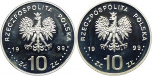 Third Republic set, 10 gold 1999 Wladyslaw IV Vasa, half figure, bust (2pcs).