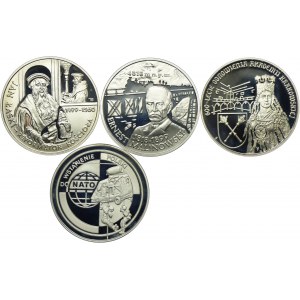 Zestaw III RP, 10 złotych 1999 Jan Łaski, Ernest Malinowski, 600-lecie Odnowienia Akademii Krakowskiej, Wstapienie Polski do NATO (4szt.)