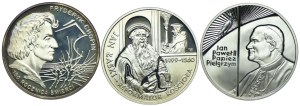 Set III RP, 10 zloty 1999 Frederic Chopin, John Grace, John Paul II Pilgrim (3pcs).