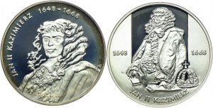Third Republic set, 10 gold 2000 Jan II Kazimierz half figure, bust (2pc).