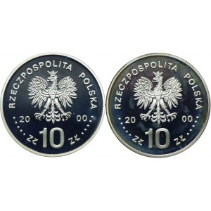 Zestaw III RP, 10 złotych 2000 Jan II Kazimierz półpostać, popiersie (2szt.)