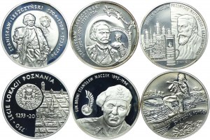 Set III RP, 10 zloty 2003 Stanislaw Leszczynski (half figure, bust), Oil Industry, Localization of Poznan, Stanislaw Maczek, WOŚP (6pcs).