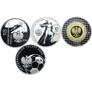 Zestaw III RP, 10 złotych 2006 Tutyn 2006, MŚ w Piłce Nożnej - Niemcy 2006 (4szt.)