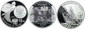 Third Republic Set, 10 Gold 2007 History of Gold - Nike, 75th Anniversary of the Breaking of the Enigma Cipher, H. Arctowski and A.B. Dobrowolski (3pcs.)