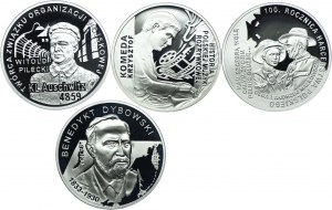 Third Republic set, 10 gold 2010 Auschwitz, Krzysztof Komeda, 100th Anniversary of Polish Scouting, Benedict Dybowski (4pcs.)