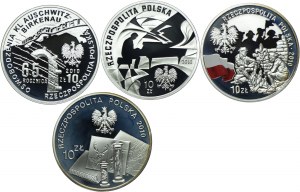 Third Republic set, 10 gold 2010 Auschwitz, Krzysztof Komeda, 100th Anniversary of Polish Scouting, Benedict Dybowski (4pcs.)