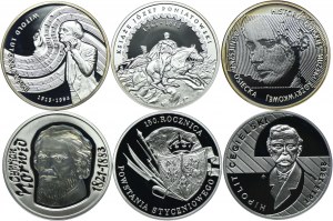 Set III RP, 10 zloty 2013 Witold Lutoslawski, Jozef Poniatowski, Agnieszka Osiecka, Cyprian Norwid, 150th Anniversary of the January Uprising, Hipolit Cegielski (6pc).