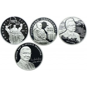 Zestaw III RP, 10 złotych 2011 Powstania Śląskie, Ferdynand Ossendowski, Czesław Miłosz, Sławomir Skrzypek (4szt.)