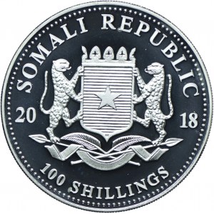 Somalia, 100 szylingów 2018 Zwierzęta Afryki - Słoń
