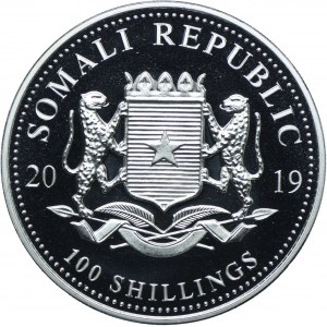 Somalia, 100 szylingów 2019 Zwierzęta Afryki - Lampart