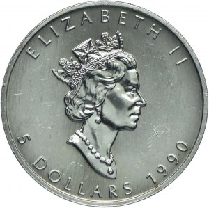 Canada, Elizabeth II, $5 1990