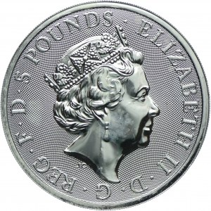 United Kingdom, Elizabeth II, £5 2019, Beasts of the Queen - Yale of Beaufort