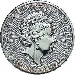 United Kingdom, Elizabeth II, £5 2019, Beasts of the Queen - Yale of Beaufort