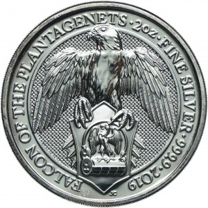 United Kingdom, Elizabeth II, £5 2019, Queen's Beasts - Plantagenet Falcon