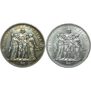 Francja, zestaw 10 franków 1965, 1970 Paryż (2szt.)