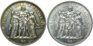 France, set of 10 francs 1965, 1970 Paris (2 pieces)