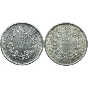 Francja, zestaw 10 franków 1968 Paryż (2 sztuki)