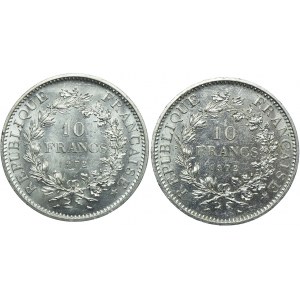 Francja, zestaw 10 franków 1972 Paryż (2szt.)