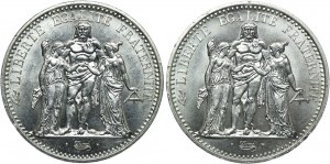 France, set of 10 francs 1972 Paris (2 pieces)