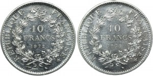 France, set of 10 francs 1972 Paris (2 pieces)