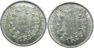 France, set of 10 francs 1972 Paris (2 pieces)