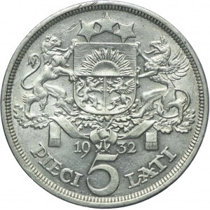 Łotwa, 5 lati (łatów) 1932, Londyn
