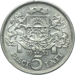 Latvia, 5 lati (lats) 1932, London