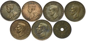 Australia, South Africa, coin set 1936-1957 (7pcs).