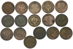 Russia, set of 1 kopecks 1899-1916 (16 pieces).