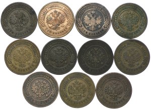 Russia, set of 3 kopecks 1875-1913 (11pcs.)