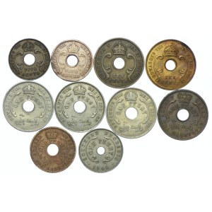 Brytyjska Afryka Wschodnia, Zachodnia, Rodezja, Nigeria, zestaw 1935-1959 (10szt.)