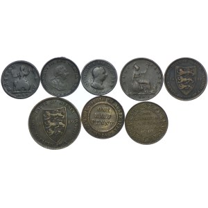 Wielka Brytania, Jersey, Indie Brytyjskie, Australia, zestaw 1736-1942 (8szt.)