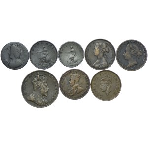 Wielka Brytania, Jersey, Indie Brytyjskie, Australia, zestaw 1736-1942 (8szt.)